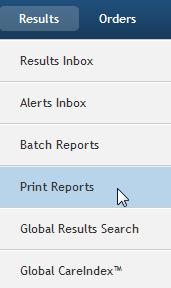 Print Reports To create a results batch report, click the Print Reports link from the Results tab.