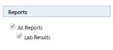 2 All Reports will be selected by default. If your lab also generates reports, the option to print those reports will also appear. 3 Type a date range, or use the calendar icon to select the date.