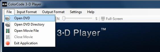 User interface in ColorCode 3-D Player ColorCode 3-D Player is very easy to use because of its straightforward user interface, which contains all the necessary and only the necessary menus and