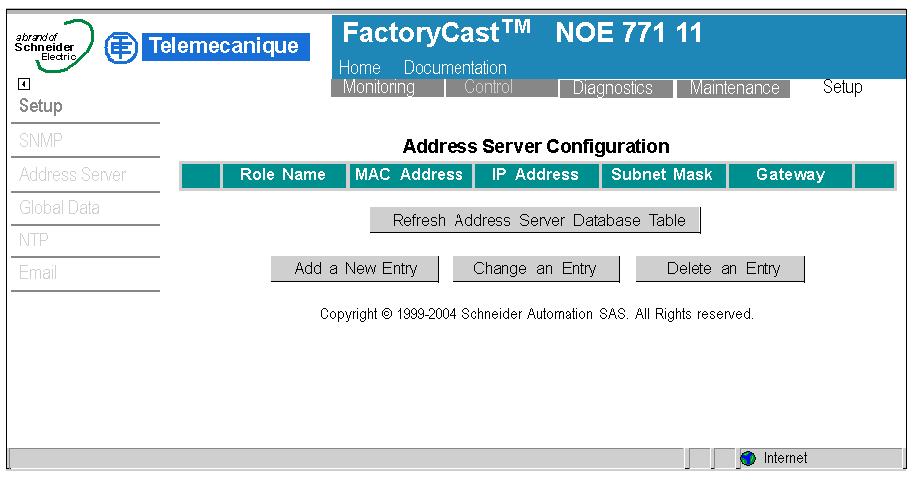 Embedded Web Pages Configure Address Server Page Overview This topic describes the DHCP and BOOTP address server configuration for the Transparent Factory Ethernet modules.