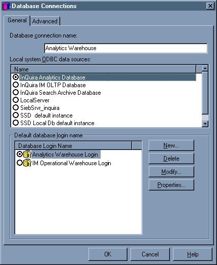 Select Analytics Warehouse Instance Confirm the local system ODBC data source selected is the