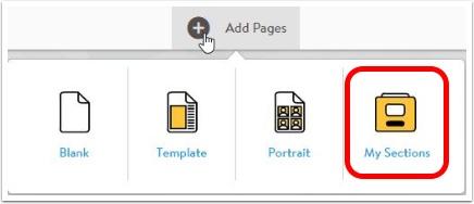 Add Existing Sections You can add previously made pages that were removed from your ladder, or sections made for