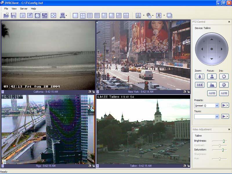 ZNS Software Besides offering a variety of video window multi-screen configurations