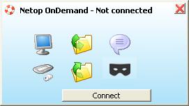 Using Netop OnDemand 2. The end-user clicks the link on the web site to request support.