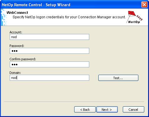Enter logon credentials for your Connection Manager account.