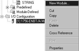 Figure 5.6 Right Clicking the Scanner The Select Module Type dialog box (figure 5.