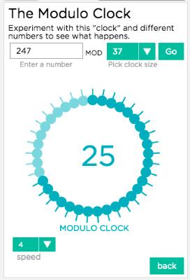 Clock Arithmetic (Modulo) In class you should have reviewed modular arithmetic which we refer to as clock arithmetic.