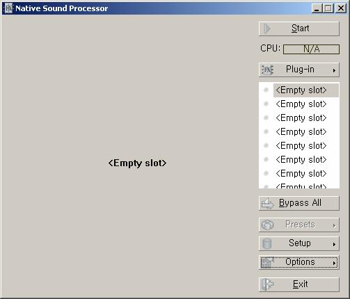 1) Quick Start Launch Native Sound Processor (hereinafter the application). You will see the application window like the below.