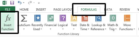 Excel 2013 Foundation Page 112 the Insert Function icon.