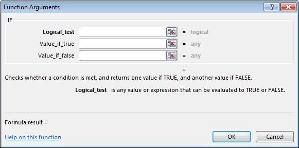 Excel 2013 Foundation Page 135 In the LOGICAL_TEST section of the dialog box, we enter the logical test, i.e. I8>70 In the VALUE_IF_TRUE section of the dialog box, we enter the word PASS.