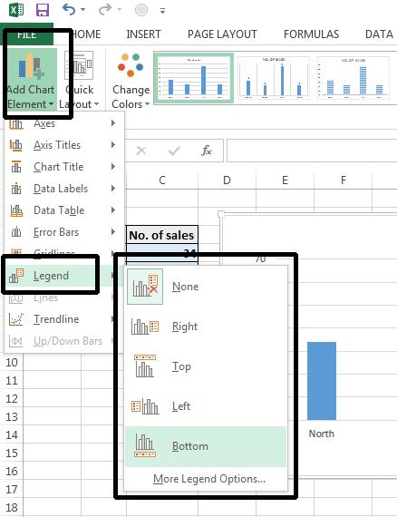Excel 2013 Foundation Page 159 Modifying chart data labels Click on the Add Chart Elements button in the Chart Layouts group. Click on Data Labels.