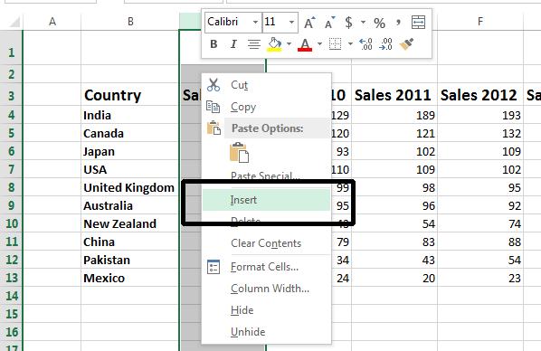 Excel 2013 Foundation Page 40 Right click over the