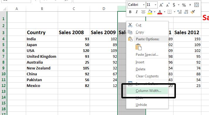 Excel 2013 Foundation Page 44 TIP: To delete multiple connected columns, use the Shift key trick to select multiple columns and then right click to delete the columns.