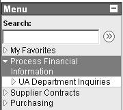 Click on the menu group Process Financial Information.