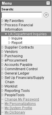 4. In the Report area of the UA Department Inquiries page, click on the link for Requisition Print. The Requisition Print Find an Existing Value page is displayed. 5.
