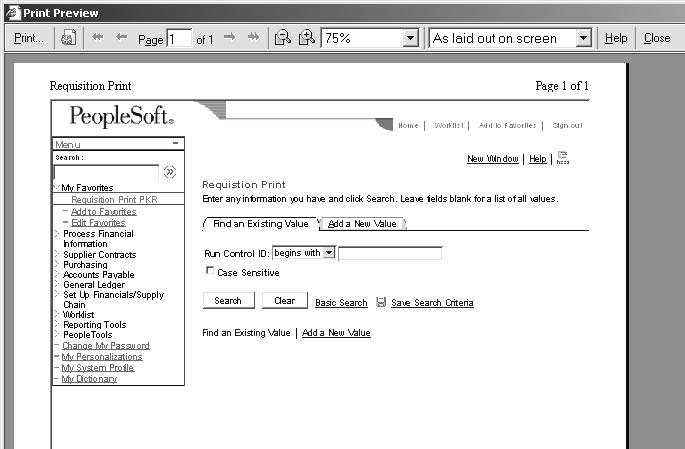 Chapter 10 : Printing a Web Page Using the Browser 1. To print the web page that is displayed, use the browser s print function. The Print Preview window is displayed.