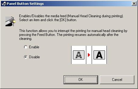 5 Select Enable/Disable the panel button, and click [OK].