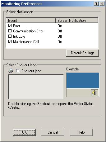 Chapter 5 Setting the Printer Driver Error notification setting for [Use EPSON Status Monitor 3] Follow the steps below to set error notification for [Use EPSON Status Monitor 3].