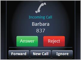 Active Call view shows only the active call Calls view shows all calls Softkeys Several softkeys appear throughout the views: Calls the