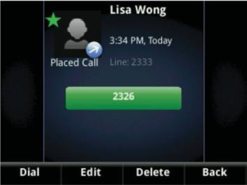 By default, the list displays all call types (missed, placed, and received), with the most recent call displaying first, as shown next. Remove certain calls from the list.