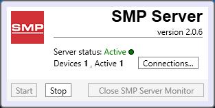 SMP Server will now indicate Active server status. 7.