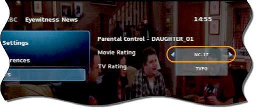 2. If Parental Control isn t enabled, select its checkbox, then OK. 3. Select Users, then press OK. 4.