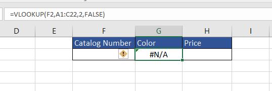 The tooltip appears and shows the necessary arguments. Here, we will select cell F2 as our lookup_value.