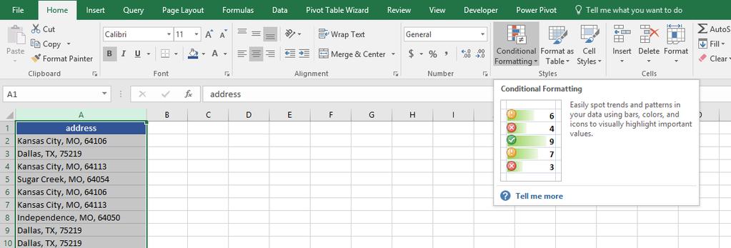 Tip #2: Conditional Formatting Conditional formatting allows for the use of color fill and icons to bring visual meaning to your spreadsheet