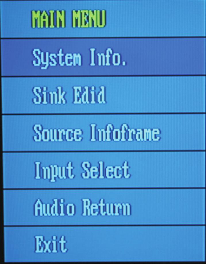 10. OSD Menu Press the MENU button from the remote control to bring up the OSD on the display.