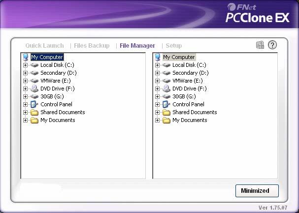 Check the files or directory that you want to backup in My Computer and click on the Backup tab. The Fnet folder will be created in the USB device once a backup has ran.
