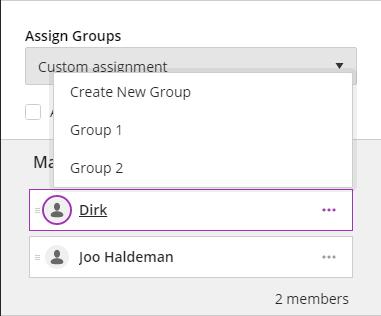 Note: You can also distribute participants by selecting the Attend Controls, i.e. the three dot button, and choosing the correct group from the drop down menu.
