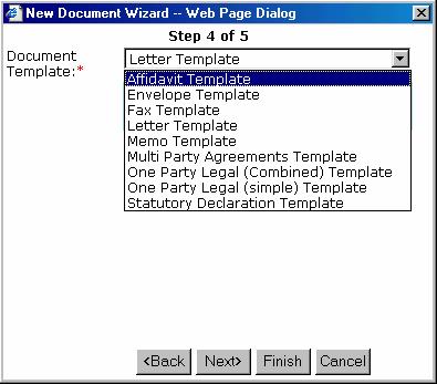 Document Wizard - Step 5: Document Looping The fifth window determines whether the document will be looped, and if so, what detail in the file it will be based on.