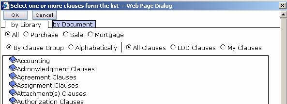 whether or not to display the clauses by name, instead of in a grouping.