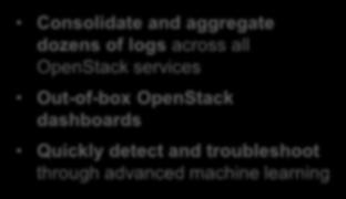 OpenStack Services and tenants Consolidate and aggregate dozens of logs across all OpenStack