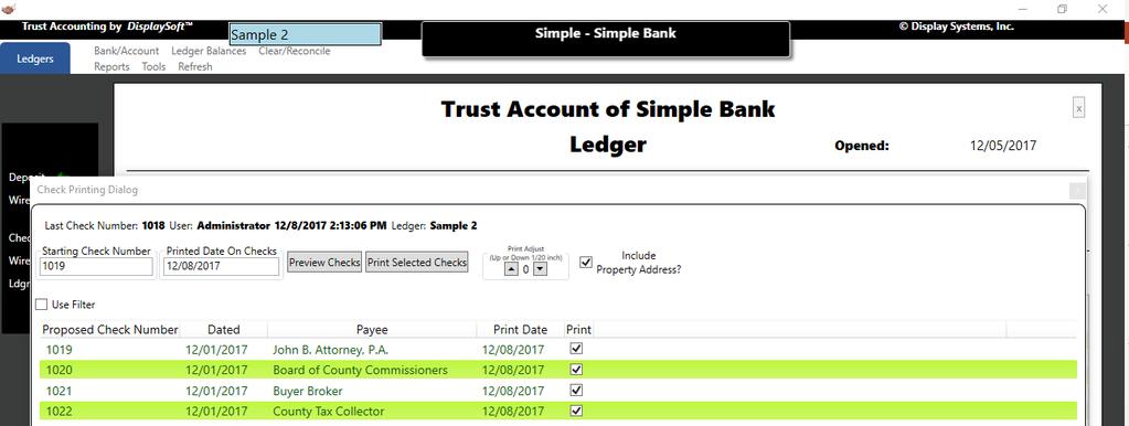 Print Checks Selected checks queue to a list. Currently, Trust is compatible only with Intuit (QuickBooks ) 3-Part Laser Voucher style checks. Visit www.intuit.