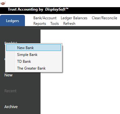 Step 3: Create/Open/Edit the Bank Account Open Bank Account When there is more than one bank account, you will need to choose a bank