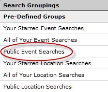 6.0 Performing Public Searches Public searches allow you to search for events, resources, and location using pre-defined search criteria.
