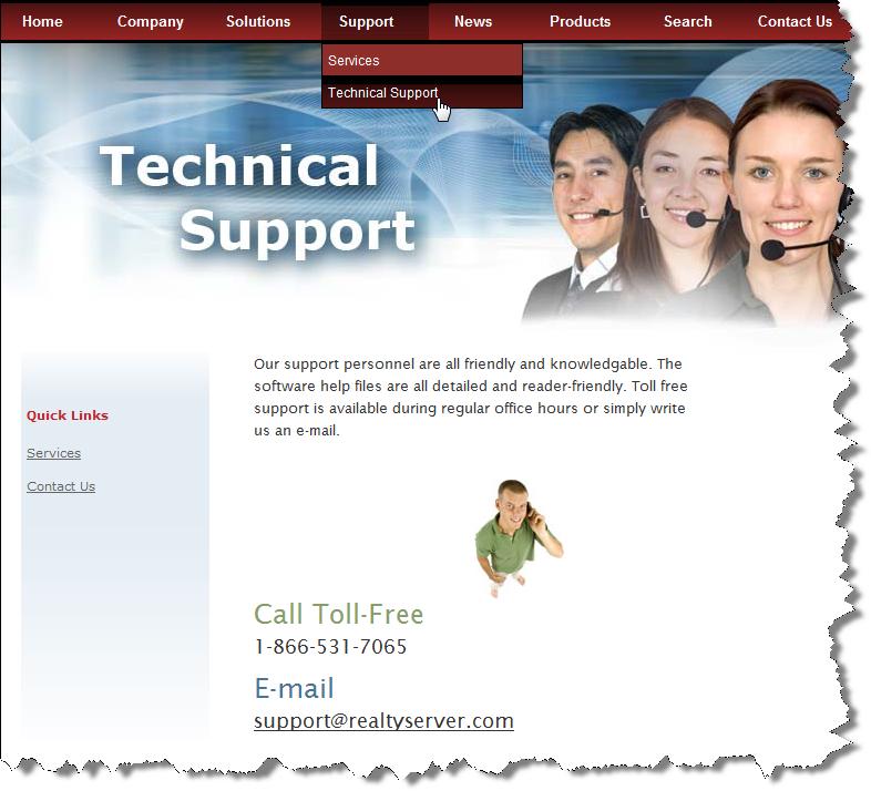 Technical Support Option 1: You can go to www.