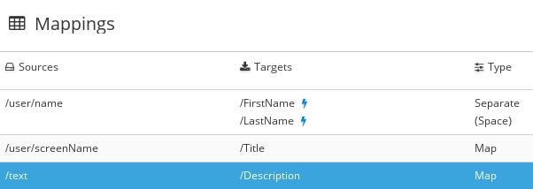 CHAPTER 3. IMPLEMENT A TWITTER TO SALESFORCE SAMPLE INTEGRATION c. Click the Salesforce Description field to create the mapping. 6.