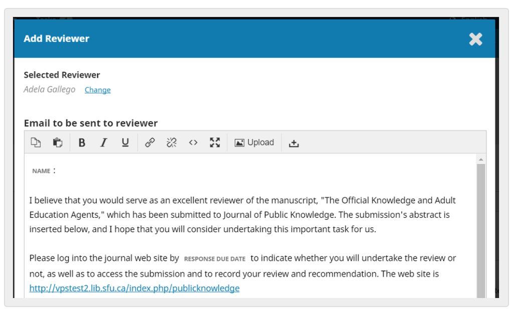 If you are using a Blind Review method, ensure that the files you send to the Reviewer are stripped of any identifying