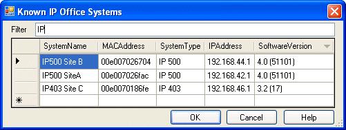2.4 Known IP Office Discovery The Manager Application: Setting the Discovery Addresses The Manager Select IP Office menu normally displays IP Office systems discovered by Manager using either UDP