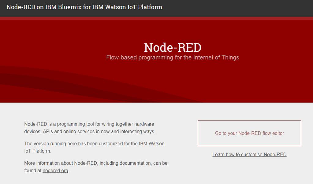 FP-CLD-WATSON1: Registered mode Connect device to Node-RED application Node-RED is a flow-based development tool for
