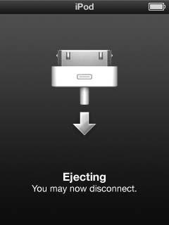 To eject ipod nano: m Click the Eject (C) button next to ipod nano in the list of devices in the itunes source list. You can safely disconnect ipod nano while either of these messages is displayed.