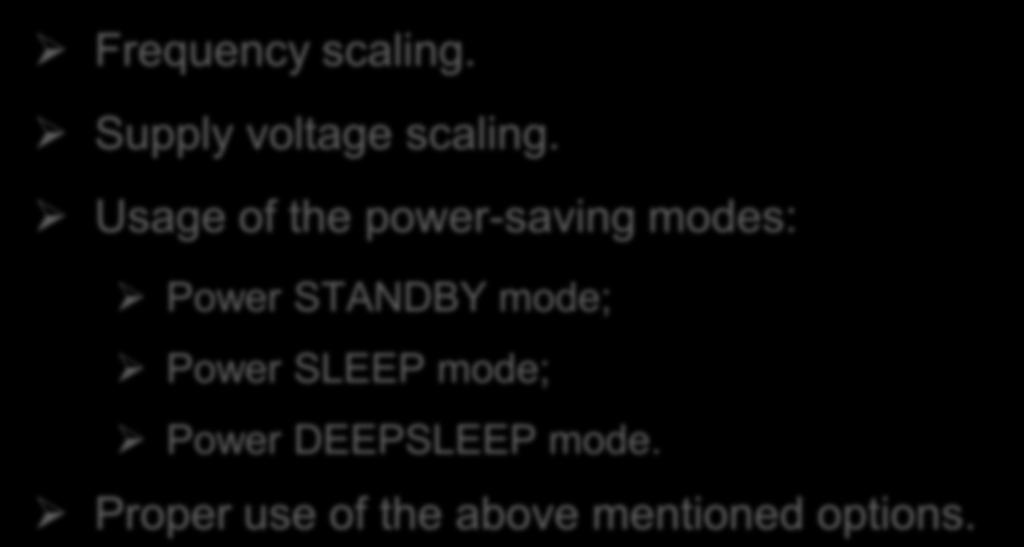 Software and hardware minimizing energy consumption DSP processors Frequency scaling. Supply voltage scaling.