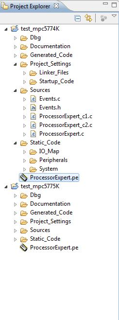 Project Explorer window Lists all the project in the workspace. You can have multiple projects in a workspace.