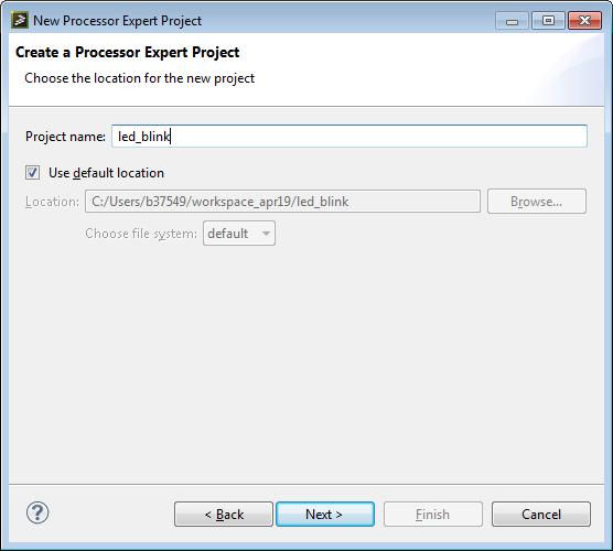 Create new Processor Expert Project Select from menu New-