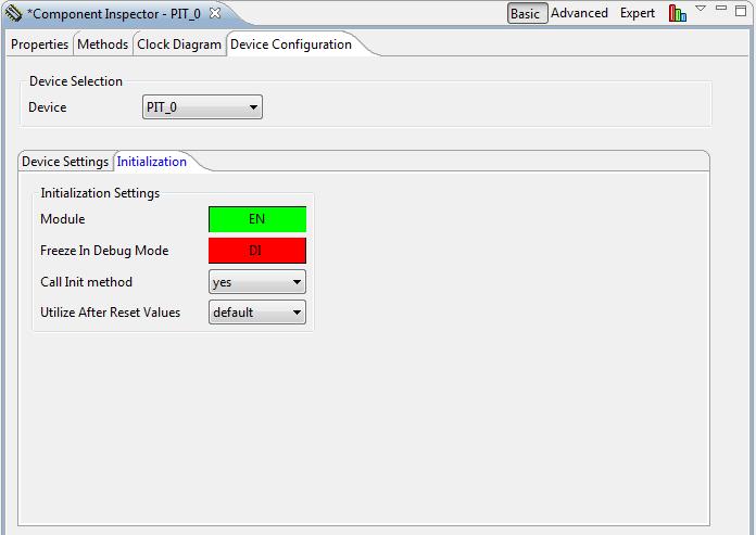 Configure PIT Intialization Select