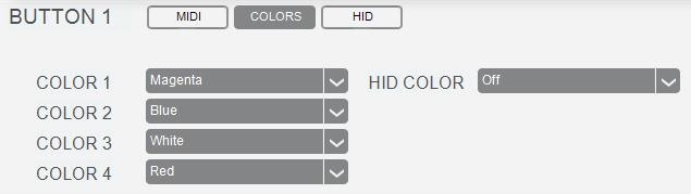 Colors Each button can have a set of colors assigned to it, making it easier to distinguish between their different functions, notes, etc.