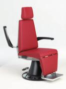 he - hair is available with a motorized base or a manual lift base, both allowing 360 rotation with lock. he adjustable headrest is completely removable.