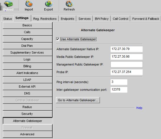 Implementing Port Security for Avaya Scopia ECS Gatekeeper Figure 19: Alternate Gatekeeper Settings 4. Modify the port value in the Inter-gatekeeper communication port field. 5. Select Upload. 6.
